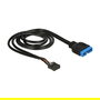 DeLOCK 83777 Cable Adaptador USB 2.0 Header Hembra a USB 3.0 Header Macho 60 cm