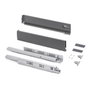 Emuca Cajón exterior Vertex con regulación 3D, 93mm de altura y 270mm de profundidad, Gris antracita