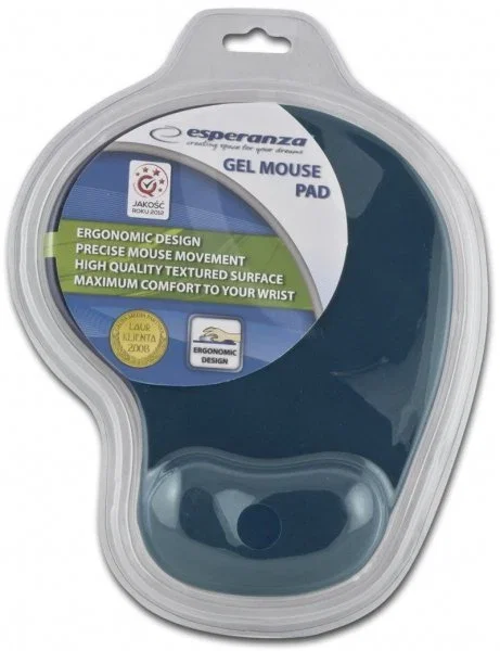 Esperanza EA137B Alfombrilla para Ratón con Gel y Reposamuñecas Azul - Base Antiderrapante - 230 x 190 x 20 mm