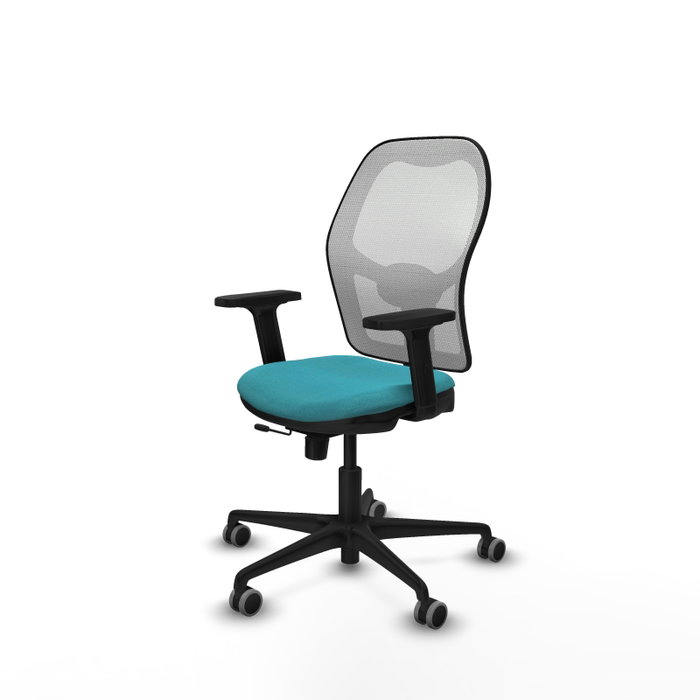 PIQUERAS Y CRESPO Silla de oficina Jorquera con mecanismo Sincro/Traslack, Turquesa y Blanco