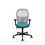 PIQUERAS Y CRESPO Silla de oficina Jorquera con mecanismo Sincro/Traslack, Turquesa y Blanco