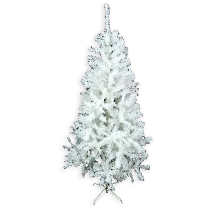 Árbol de Navidad Blanco PVC Metal Polietileno 110 x 110 x 210 cm Árbol de Navidad Blanco PVC Metal Polietileno 110 x 110 x 210 cm
