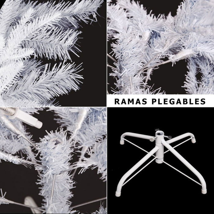 Árbol de Navidad Blanco PVC Metal Polietileno 110 x 110 x 210 cm Árbol de Navidad Blanco PVC Metal Polietileno 110 x 110 x 210 cm