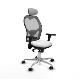 PIQUERAS Y CRESPO Silla de oficina Jorquera con mecanismo Sincro, Blanco y Gris
