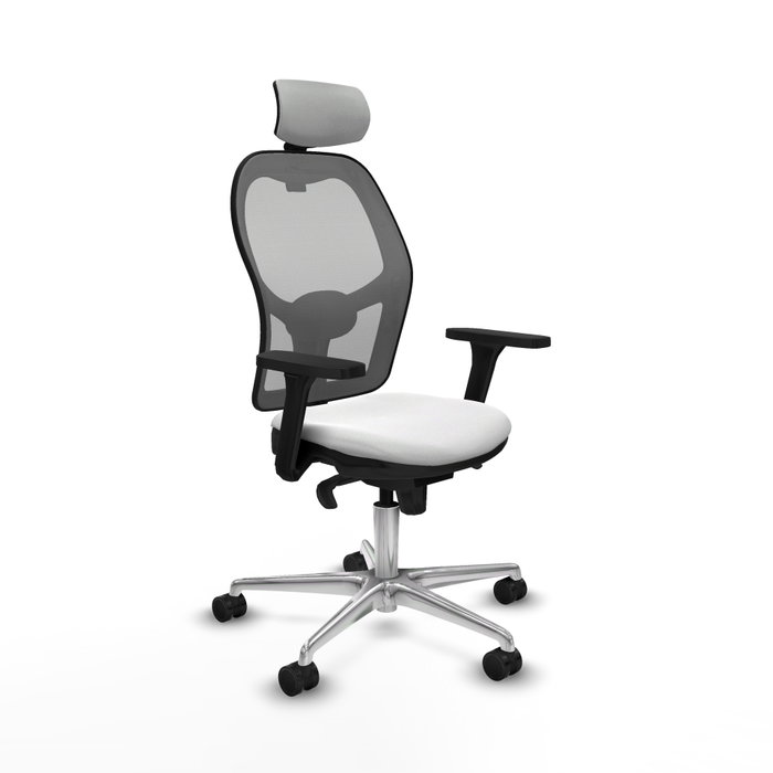 PIQUERAS Y CRESPO Silla de oficina Jorquera con mecanismo Sincro, Blanco y Gris PIQUERAS Y CRESPO Silla de oficina Jorquera con mecanismo Sincro, Blanco y Gris