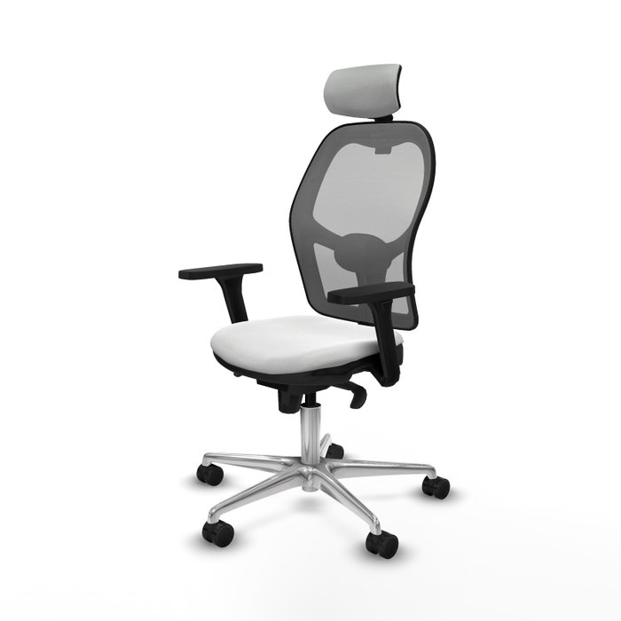 PIQUERAS Y CRESPO Silla de oficina Jorquera con mecanismo Sincro, Blanco y Gris PIQUERAS Y CRESPO Silla de oficina Jorquera con mecanismo Sincro, Blanco y Gris