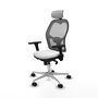 PIQUERAS Y CRESPO Silla de oficina Jorquera con mecanismo Sincro, Blanco y Gris