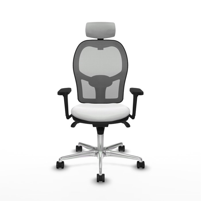 PIQUERAS Y CRESPO Silla de oficina Jorquera con mecanismo Sincro, Blanco y Gris PIQUERAS Y CRESPO Silla de oficina Jorquera con mecanismo Sincro, Blanco y Gris