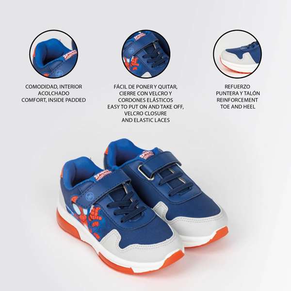 Cerdá Deportiva Spidey T026 con Luces Suela PVC DARK BLUE Talla 26 Niños