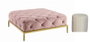 DKD Home Decor Descalzadora de Poliéster y Metal con Capitone Blanco y Dorado