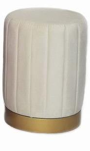 DKD Home Decor Descalzadora de Poliéster y Metal con Capitone Blanco y Dorado