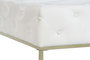 DKD Home Decor Descalzadora de Poliéster y Metal con Capitone Blanco y Dorado