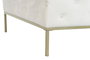 DKD Home Decor Descalzadora de Poliéster y Metal con Capitone Blanco y Dorado