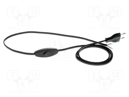 PLASTROL Cable de Alimentación 2x0,75mm2 con Enchufe CEE 7/16 (C) Negro 2m