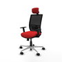 PIQUERAS Y CRESPO Silla de oficina Yunquera con mecanismo Sincro/Traslack Rojo y Negro