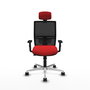 PIQUERAS Y CRESPO Silla de oficina Yunquera con mecanismo Sincro/Traslack Rojo y Negro