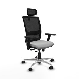 PIQUERAS Y CRESPO Silla de oficina Haches con mecanismo Sincro/Traslack Gris claro y Negro