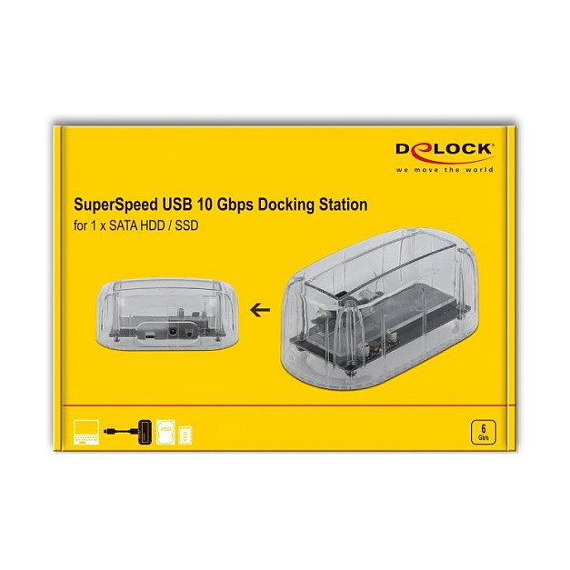 DeLOCK Estación de acoplamiento USB Type-C™ para 1 x SATA HDD/SSD transparente DeLOCK Estación de acoplamiento USB Type-C™ para 1 x SATA HDD/SSD transparente