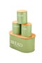 Hermia M0265 - 4LU/YESIL Juego de 4 Cajas de Almacenamiento de Metal Verde con Tapas de Madera para Cocina y Despensa, Medidas 30x19x15 cm y 10x11x10 cm