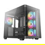DeepCool CG530U Torre ATX Panoramaglas Negro con 4 Ventiladores ARGB, Compatible con ITX/micro ATX, Ventana Lateral