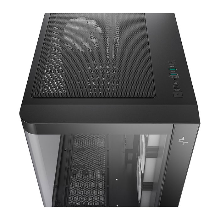 DeepCool CG530U Torre ATX Panoramaglas Negro con 4 Ventiladores ARGB, Compatible con ITX/micro ATX, Ventana Lateral