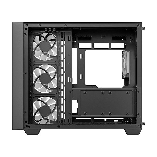 DeepCool CG530U Torre ATX Panoramaglas Negro con 4 Ventiladores ARGB, Compatible con ITX/micro ATX, Ventana Lateral