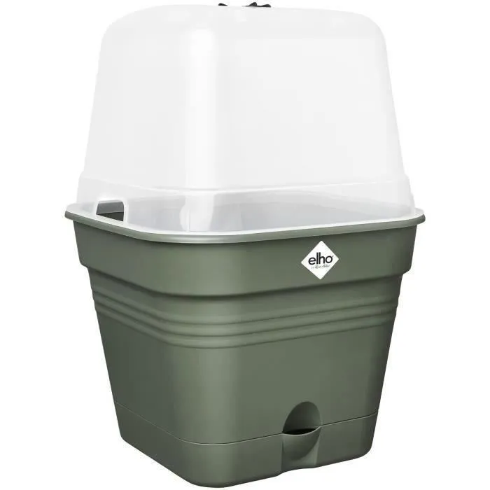 Elho Green Basics Maceta de cultivo cuadrada - Ø 35 cm - Plástico - 14 l - Verde Elho Green Basics Maceta de cultivo cuadrada - Ø 35 cm - Plástico - 14 l - Verde