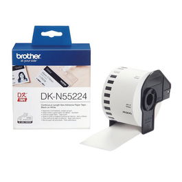 Brother DK-N55224 Rollo de Papel Negro sobre Blanco - 54mm - Cinta 30.5m