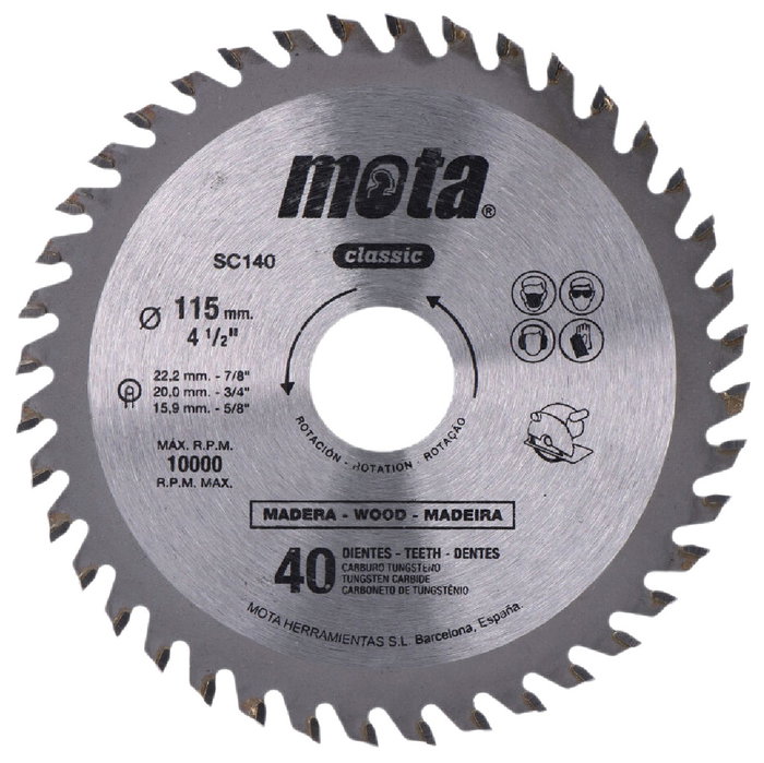 Mota Herramientas Sierra circular widia 115 mm 40 dientes Mota Herramientas Sierra circular widia 115 mm 40 dientes