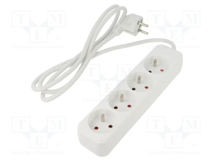 Lanberg Regleta de Extensión 4 Tomas PL 1,5m Blanco