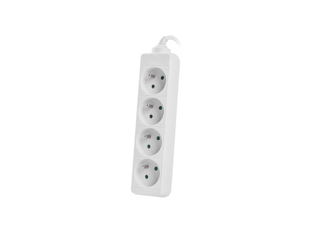 Lanberg Regleta de Extensión 4 Tomas PL 1,5m Blanco