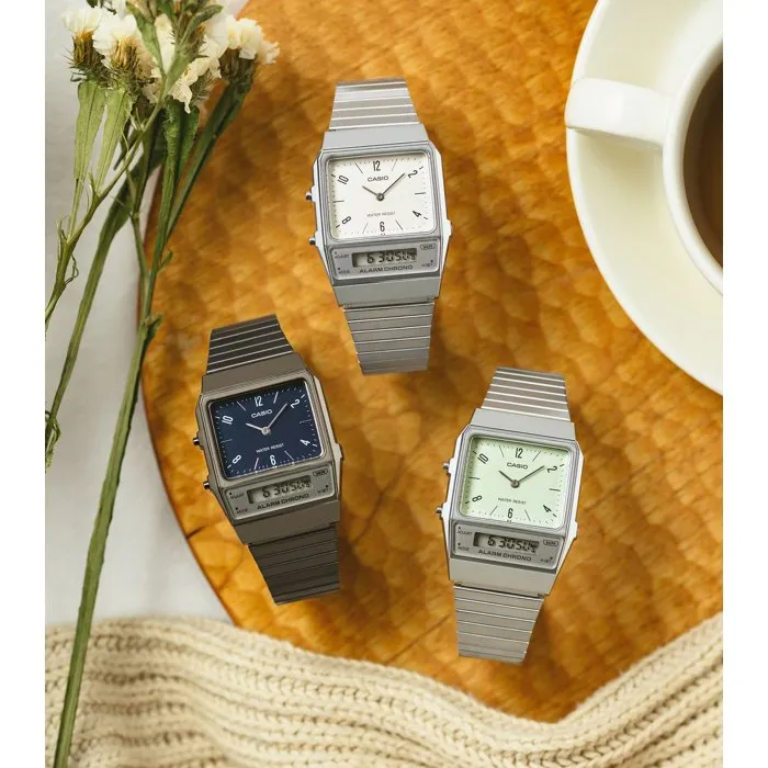 Casio Reloj Digital AQ de Cuarzo Unisex, Color Blanco