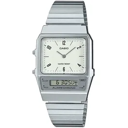 Casio Reloj Digital AQ de Cuarzo Unisex, Color Blanco