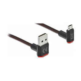 DeLOCK Cable EASY-USB 2.0 Tipo-A a Micro-B Angular 0,2 m Negro