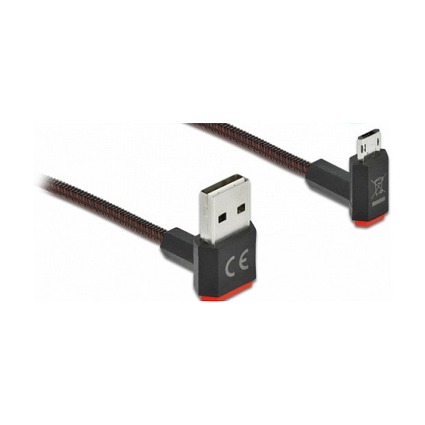 DeLOCK Cable EASY-USB 2.0 Tipo-A a Micro-B Angular 0,2 m Negro DeLOCK Cable EASY-USB 2.0 Tipo-A a Micro-B Angular 0,2 m Negro