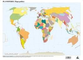 CUMIO Paquete de 50 Mapas Planisferio Político Mudos A4
