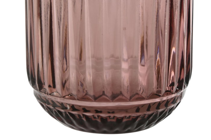 DKD Home Decor Set de 6 Vasos de Cristal Rayado Rosa 275ml