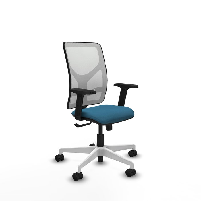 PIQUERAS Y CRESPO Silla de oficina Motilla con mecanismo Sincro, Verde petróleo y Blanco PIQUERAS Y CRESPO Silla de oficina Motilla con mecanismo Sincro, Verde petróleo y Blanco