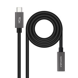 NANOCABLE Cable Prolongador USB-C 3.2 Gen2x2 20Gbps 3A, 4K/60Hz, USB-C/M-USB-C/H, Negro, 1 m