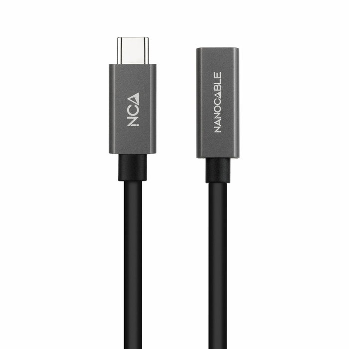 Nanocable Cable Prolongador USB-C 3.2 Gen2x2 20Gbps 1m Negro
