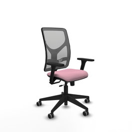 PIQUERAS Y CRESPO Silla de oficina Motilla Rosa con Malla Gris