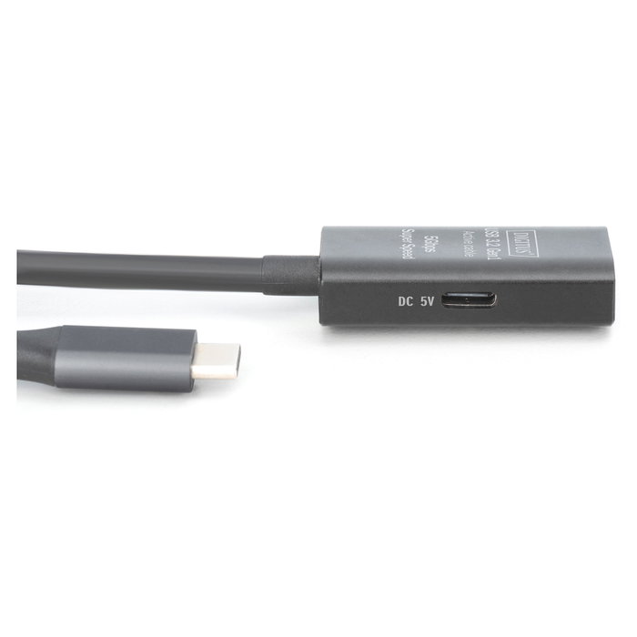 Digitus Cable Alargador USB 3.2 Gen 1 Activo, USB-C a USB-C, 10m, 5Gbps, Negro