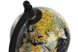 DKD Home Decor Globo Terráqueo Multicolor PVC y Aluminio 10x7x17 cm