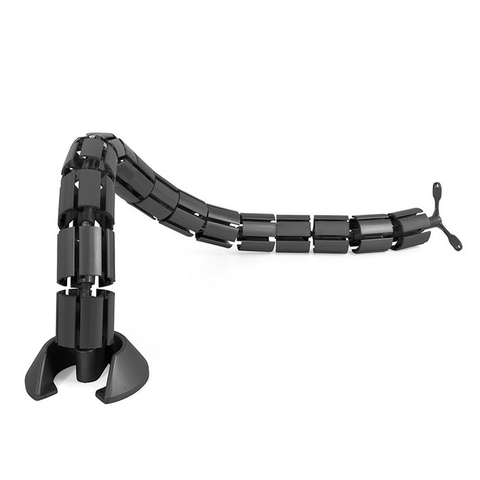 ORGANITA Pasacable Modelo Kela Ø45 6 Vías Para Mesa. Acabado Gris Metal y Negro. Fabricación Europea.