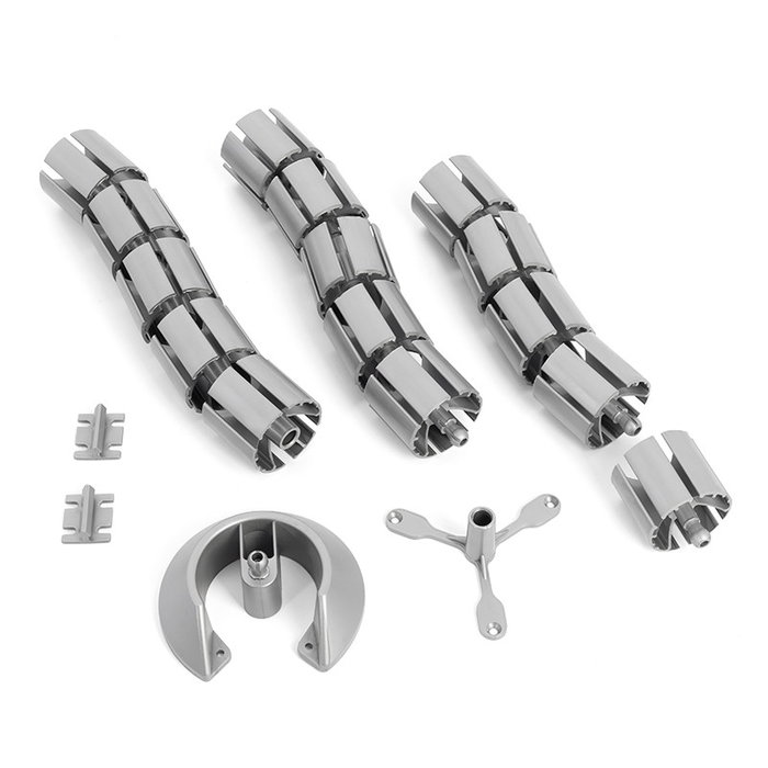 ORGANITA Pasacable Modelo Kela Ø45 6 Vías Para Mesa. Acabado Gris Metal y Negro. Fabricación Europea.