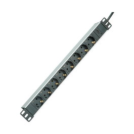 ROLINE Regleta de aluminio 19 pulgadas 8 salidas con cable 2 m y conector C14 19.07.1622