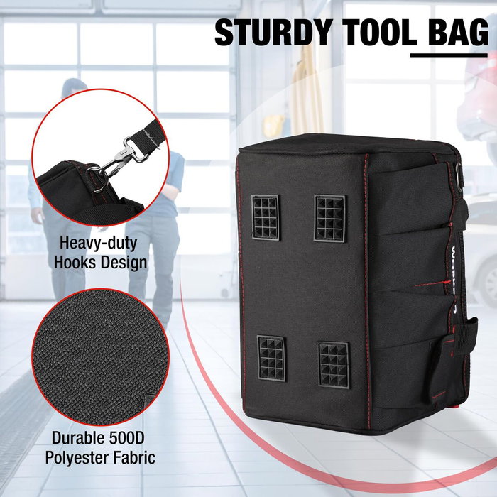 Workpro Bolsa de herramientas con cremallera y correa ajustable