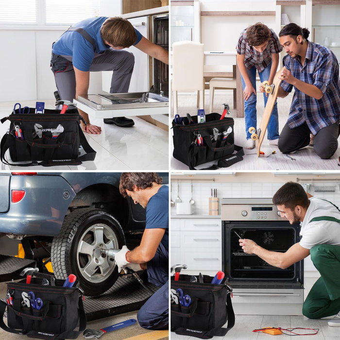 Workpro Bolsa de herramientas con cremallera y correa ajustable