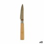 Cuchillo Pelador Kinvara Marrón Plateado Bambú Acero Inoxidable 22 x 19,5 x 2 cm (12 Unidades)