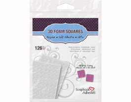 Scrapbook Adhesives by 3L Adhesivo espuma 3D cuadrados blanco 126u. 11x12mm. 2mm. grosor